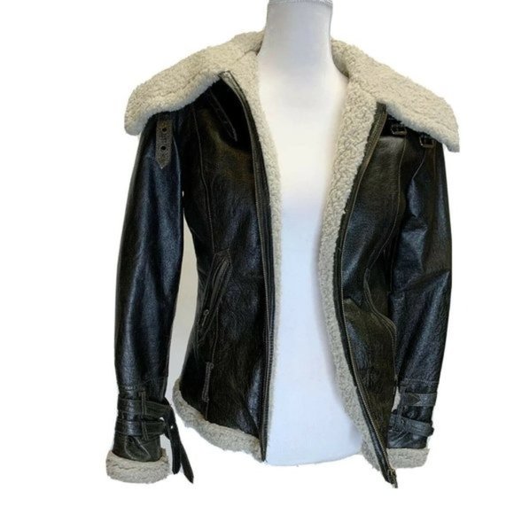Dkny Jackets & Blazers - DKNY Oversized Genuine Leather Aviator Jacket SZ S